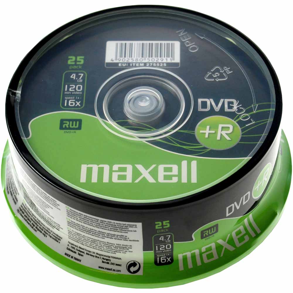 Maxell DVD+R 4.7GB Spindle 25 pack Image
