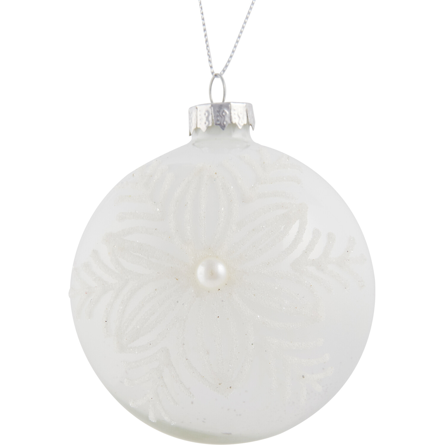 Floral Pattern Bauble White - White Image 1
