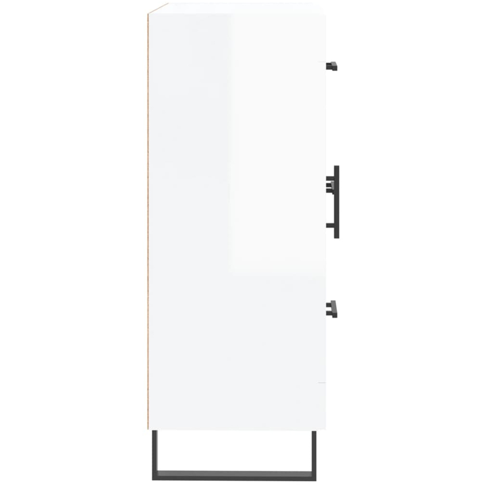 vidaXL Single Door 3 Drawer High Gloss White Sideboard Image 7