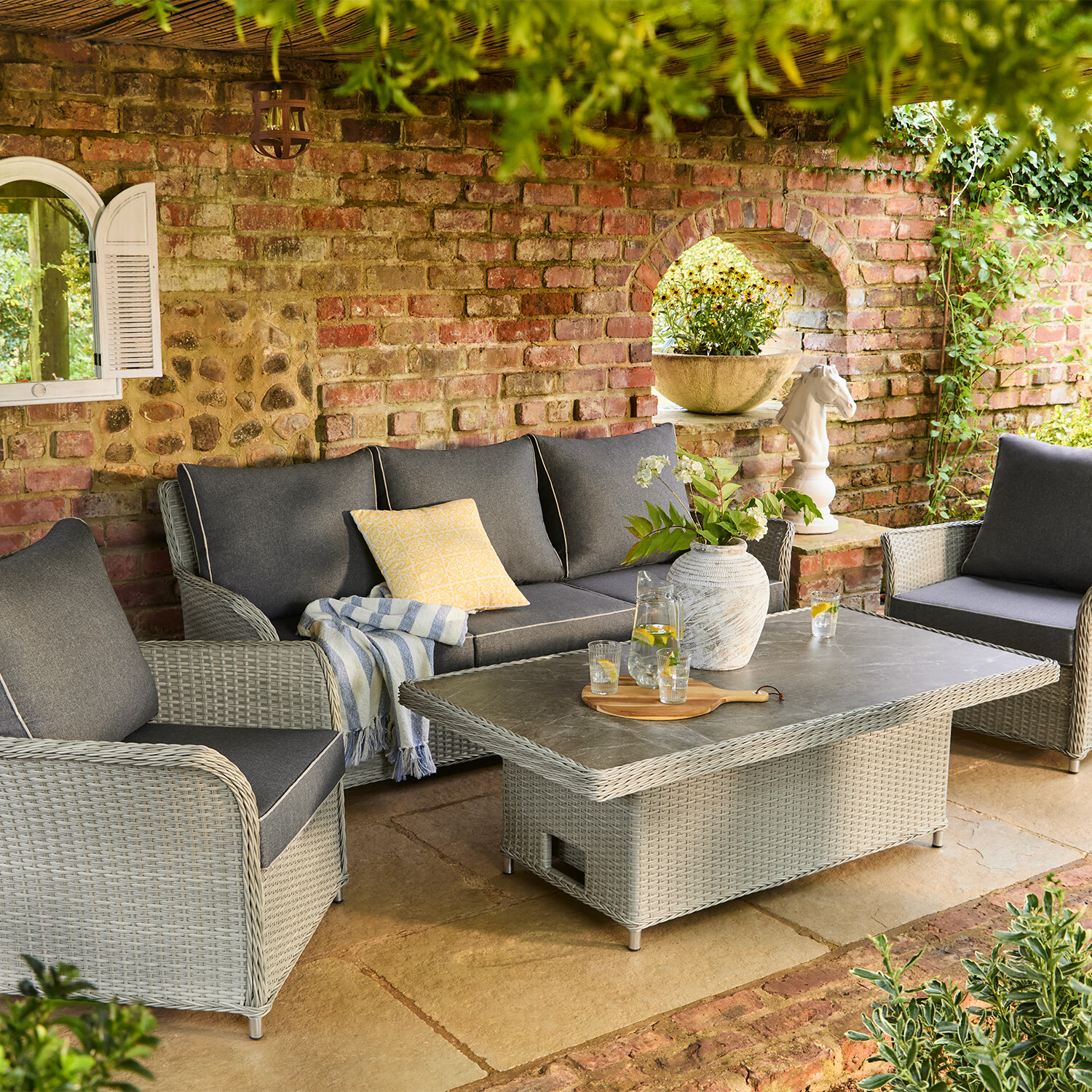 Antonia 5 Grey Seater Garden Lounge Set Image