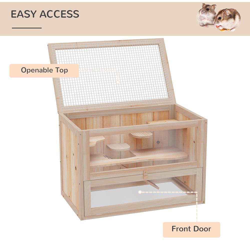 PawHut Wooden Hamster Cage Image 6