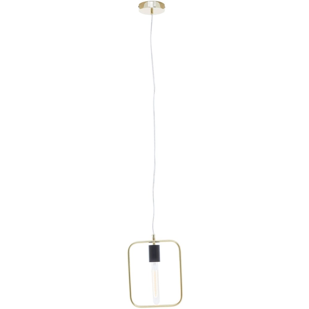 Premier Housewares Lavis Black and Gold Finish Pendant Light Image 2