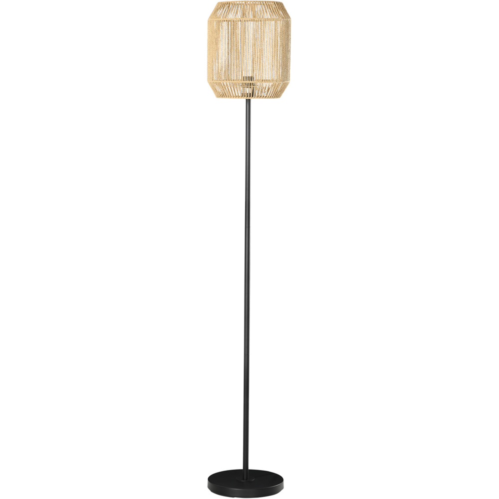 HOMCOM Farmhouse Floor Lamps with Hand Woven Rattan Lampshade Image 1