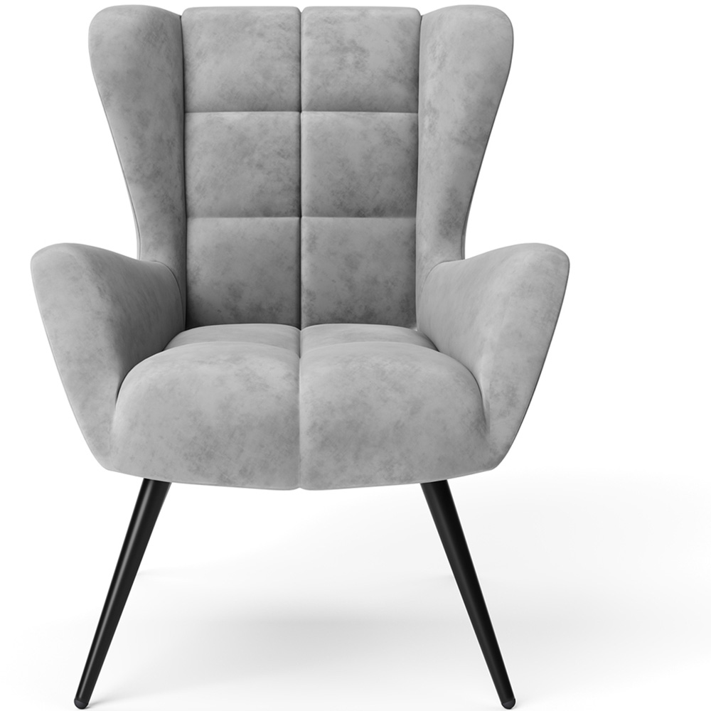 Dorel Dalton Grey Velvet Accent Chair Image 3