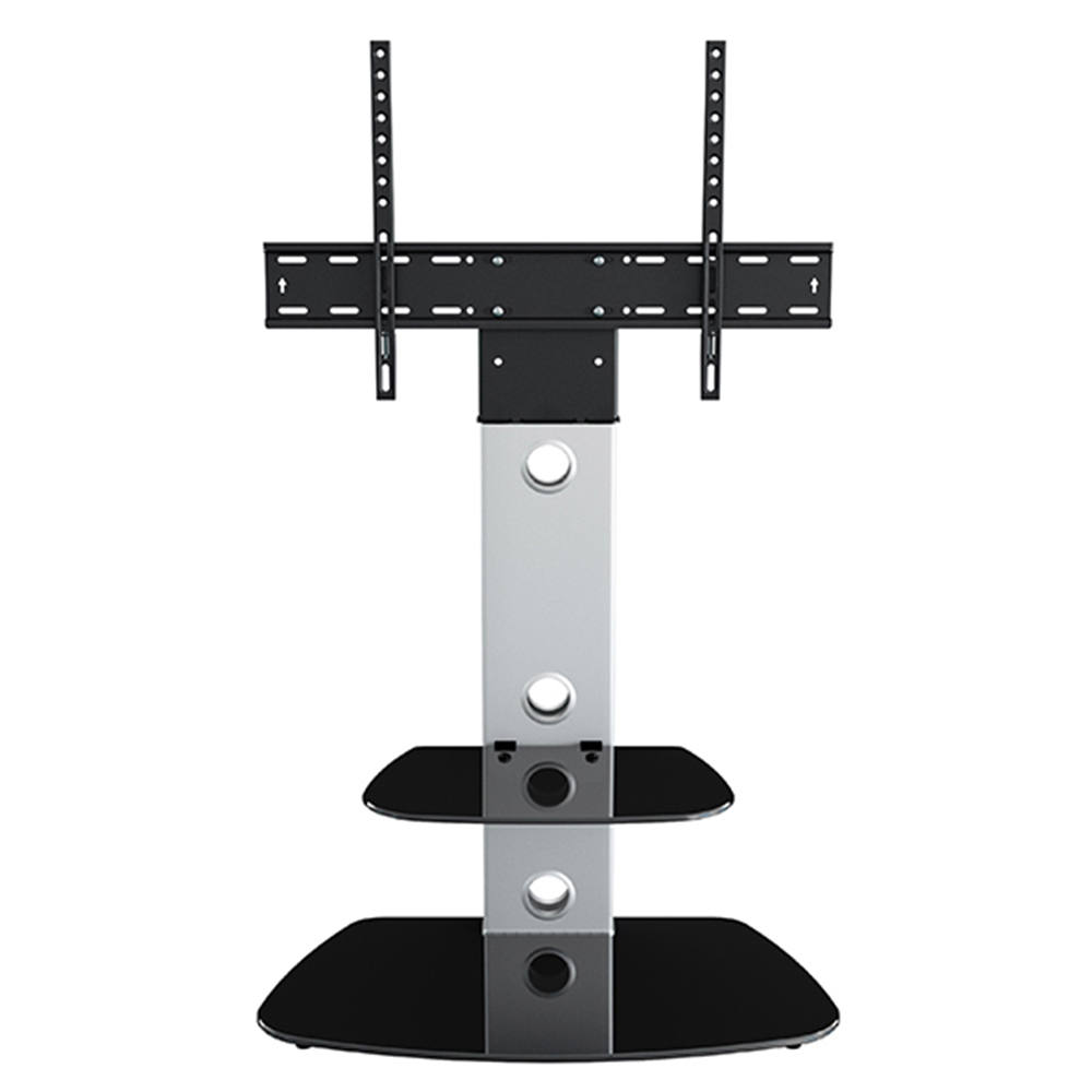 AVF Lucerne Silver and Black Glass Curved Pedestal TV Unit Image 4