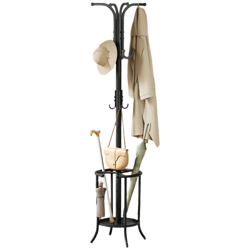 Modcraft Black Freestanding Coat Stand with Umbrella Storage Image 3