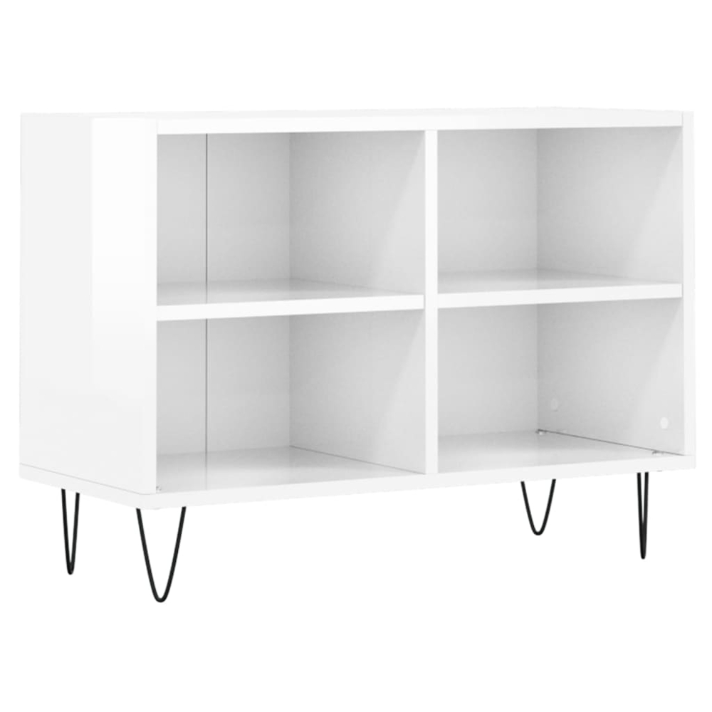 vidaXL 4 Shelf High Gloss White TV Cabinet Image 2