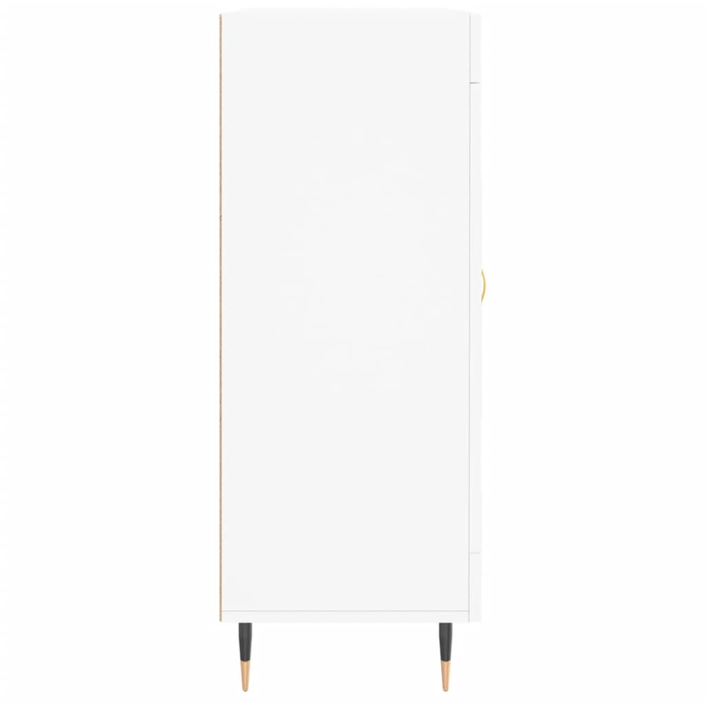 vidaXL Single Glass Door 3 Drawer White Sideboard Image 7
