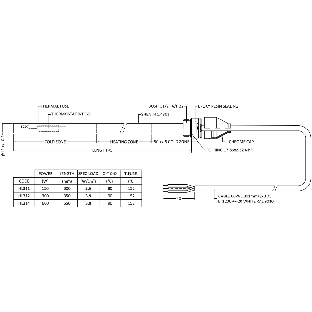 nuie Chrome Accessories Heating Element 300W Image 2