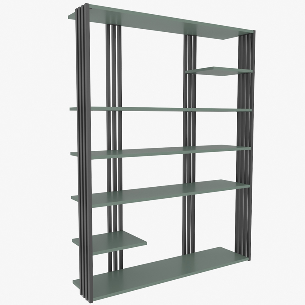 Decorotika Jeni 6 Shelf Green and Black Bookcase Image 2
