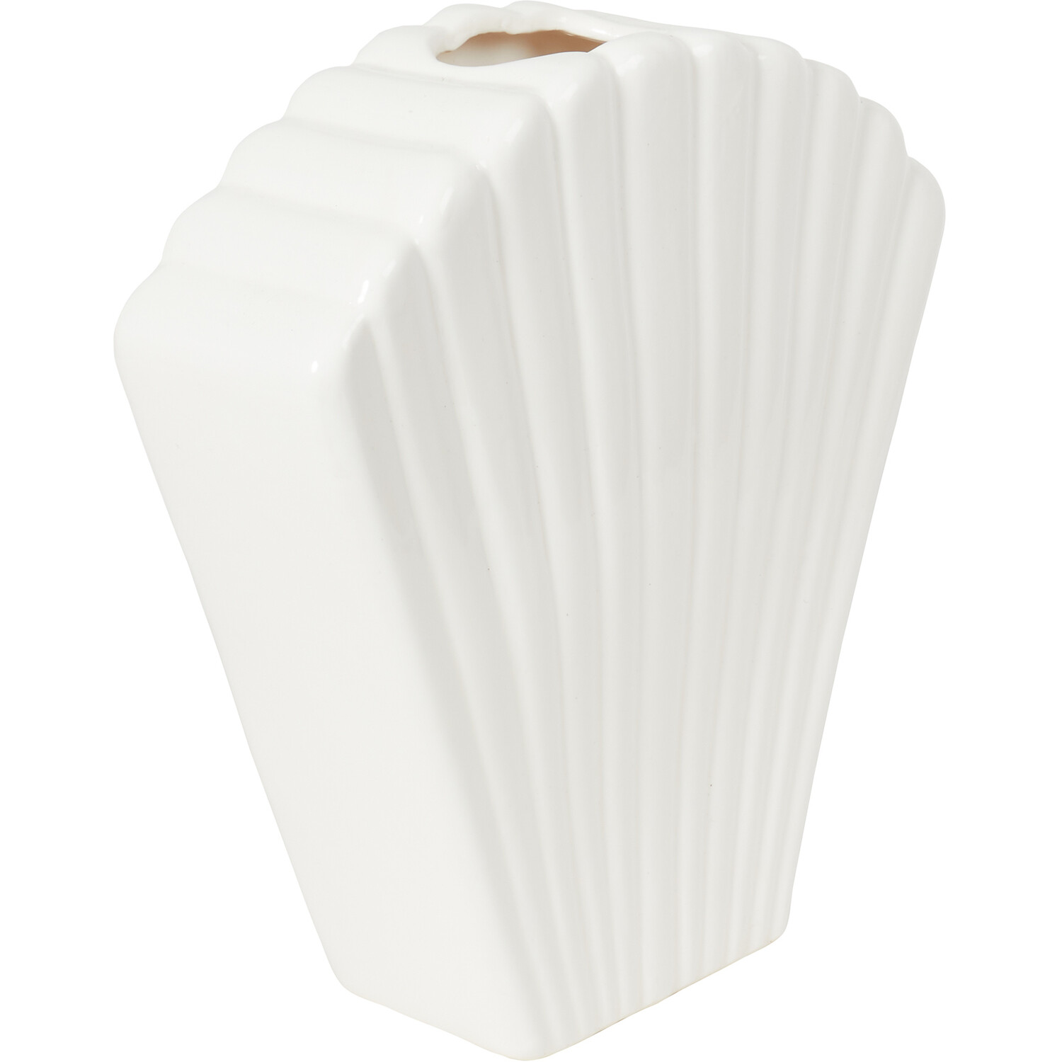 White Shell Ceramic Vase Image 2