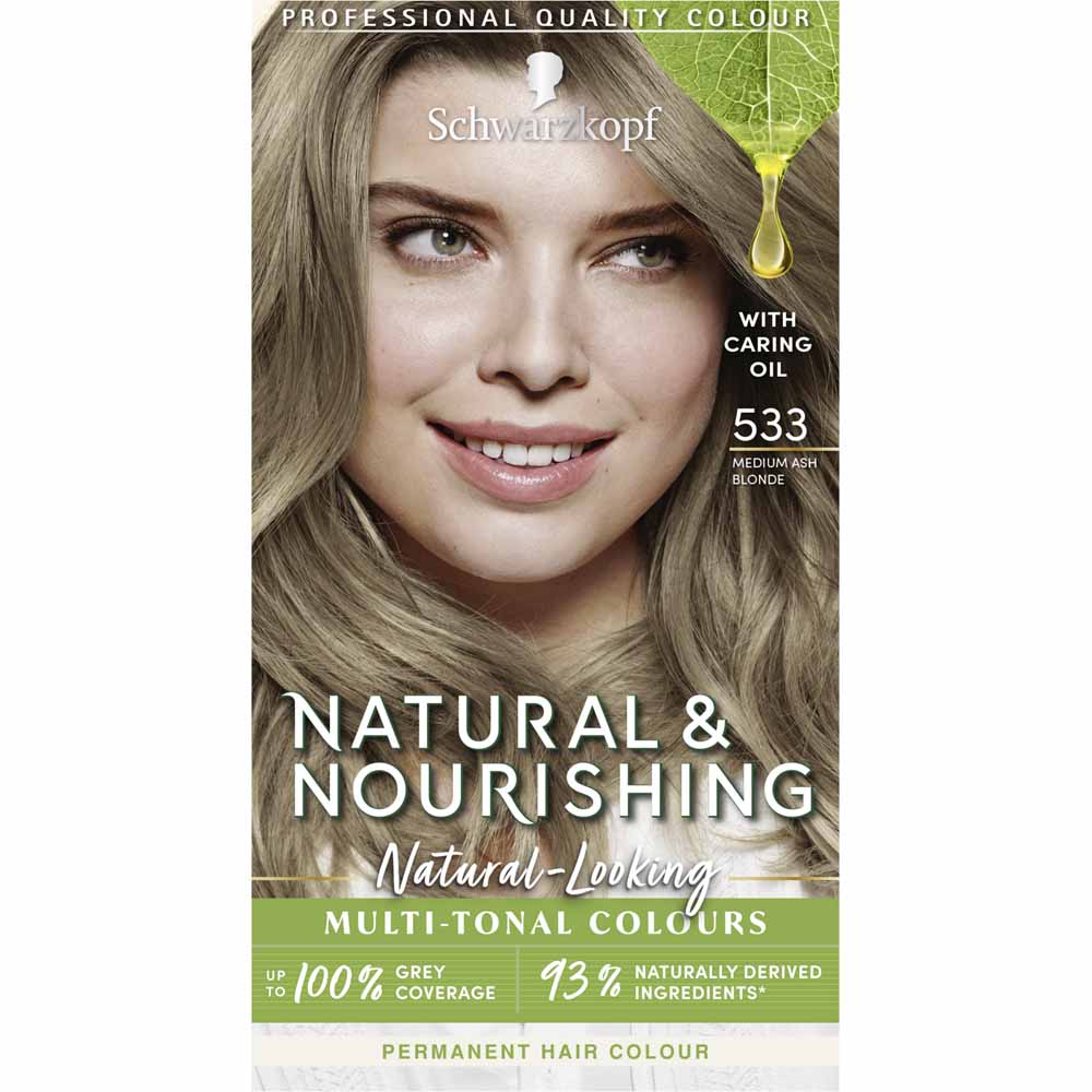 Schwarzkopf Natural and Nourishing Medium Ash Blonde 533 Hair Dye Image 1