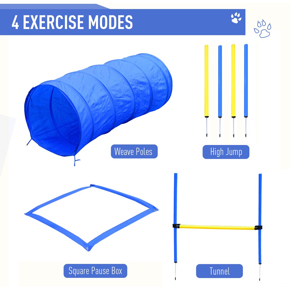  PawHut 4PC Obstacle Dog Agility Training Course Kit