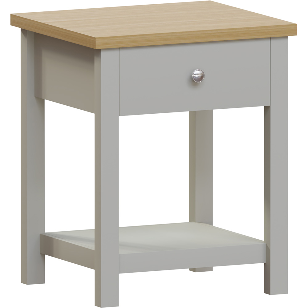 Vida Designs Arlington Single Drawer Grey Bedside Table Image 2