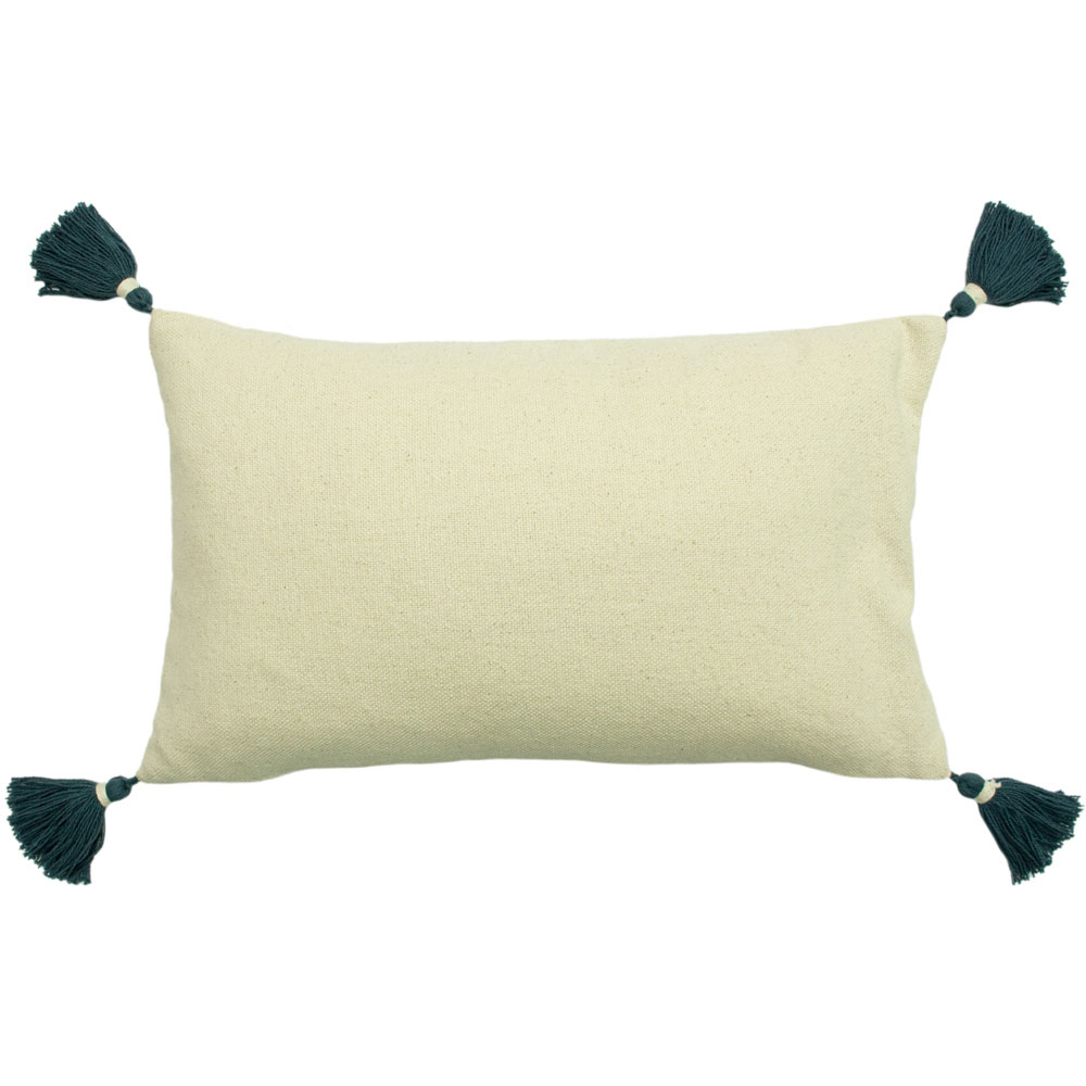 furn. Esme Teal Tufted Cotton Cushion Image 2
