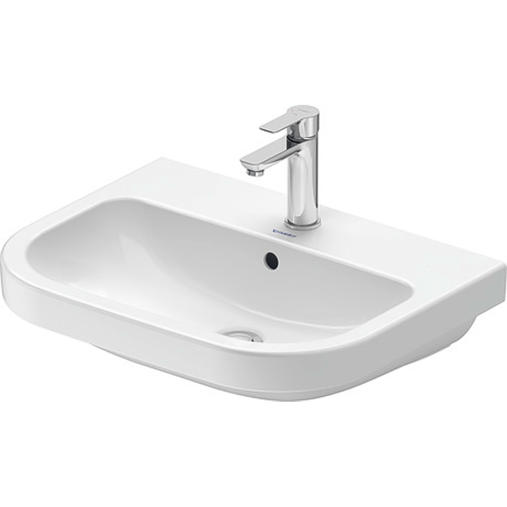 Duravit D-Code Single Tap Hole White High Gloss Wash Basin 600 x 430mm Image 1