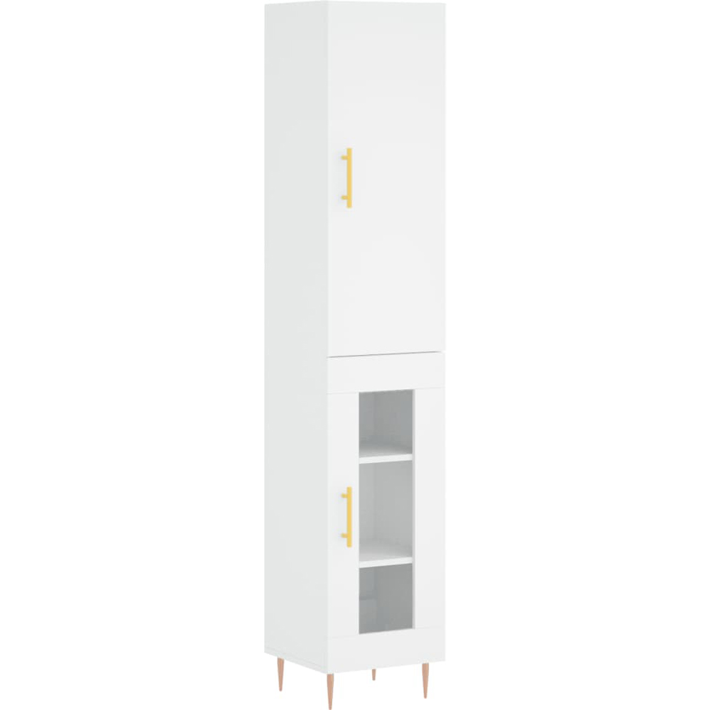 vidaXL 2 Door White Highboard Image 2