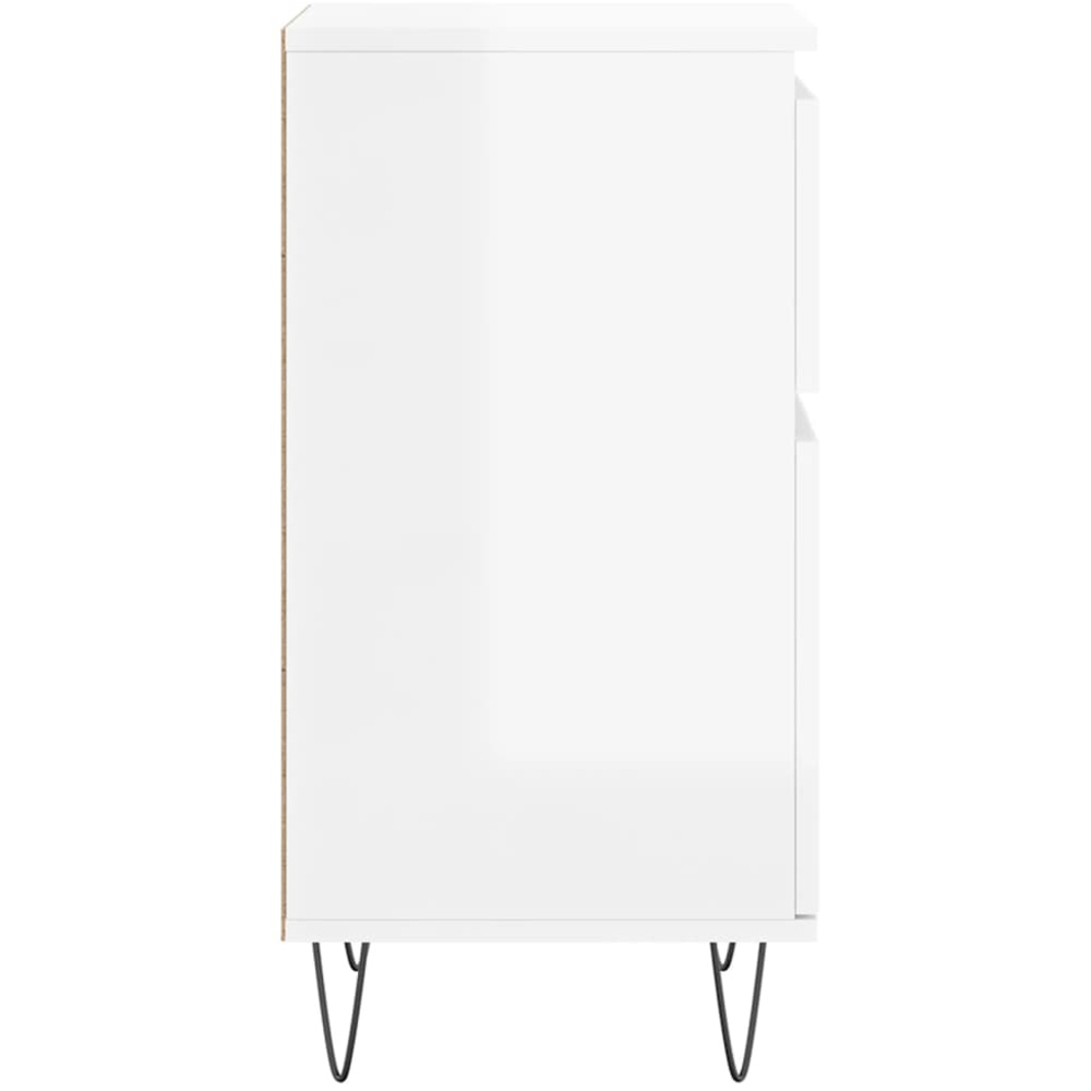 vidaXL Single Door Single Drawer High Gloss White Sideboard 2 Piece Image 7