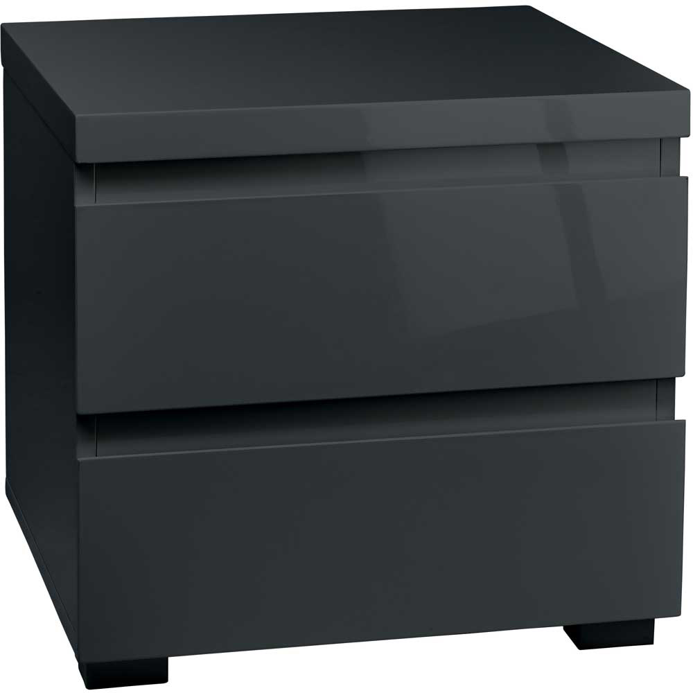 Puro 2 Drawer Charcoal Bedside Table Image 2