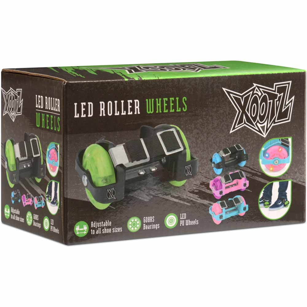 Xootz Roller Wheels - LED Lights Black and Blue Image 6