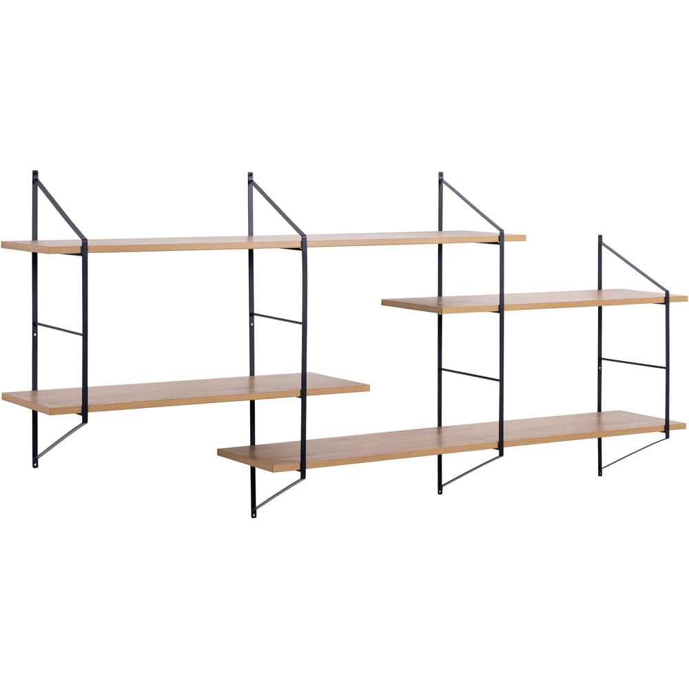 Florence Belfast 4 Tier Oak Floating Wall Shelf Image 1