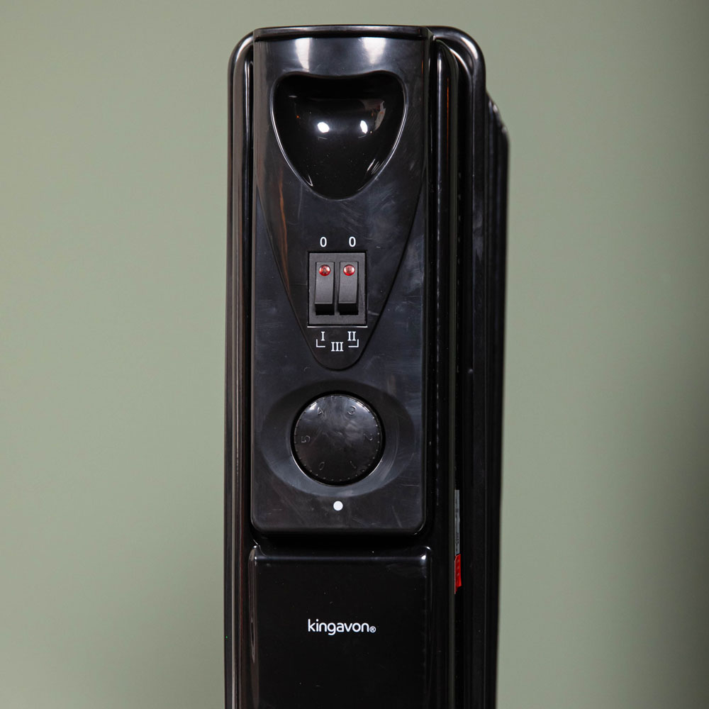 Samuel Alexander 7 Fin Black Slimline Oil Filled Heater Radiator 1500W Image 3