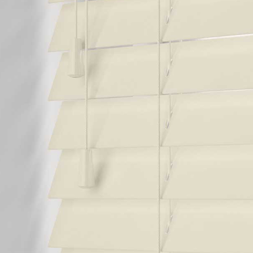 New Edge Blinds Wooden Venetian Blinds with Strings Off White Gloss ...