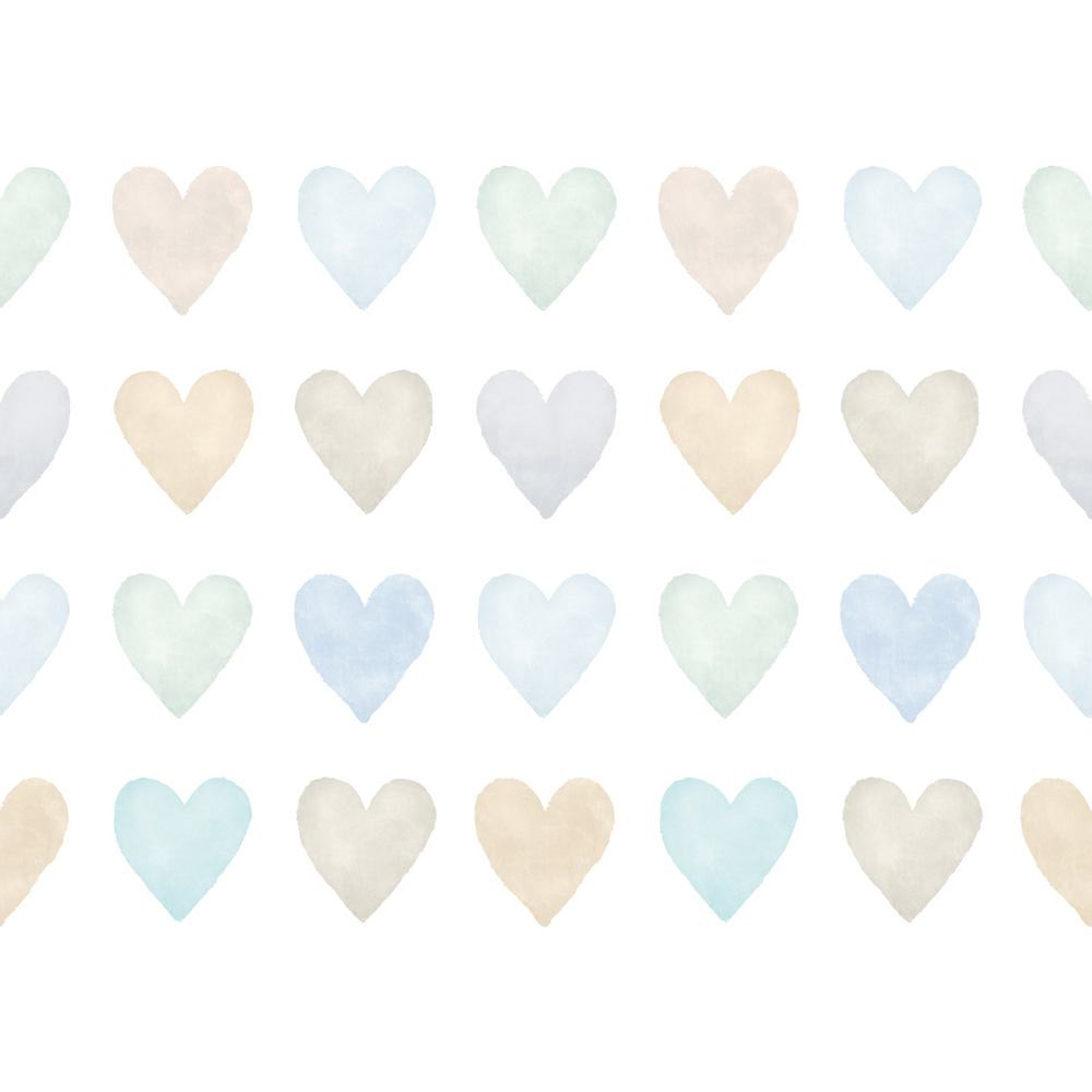 Origin Murals Repeatable Colour My Heart Neutral Duck Egg 3 Drop Wall Mural Image 2