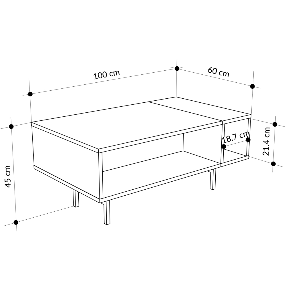 Decortie Mona 4 Shelf Ash Green Sonoma Oak Coffee Table Image 7