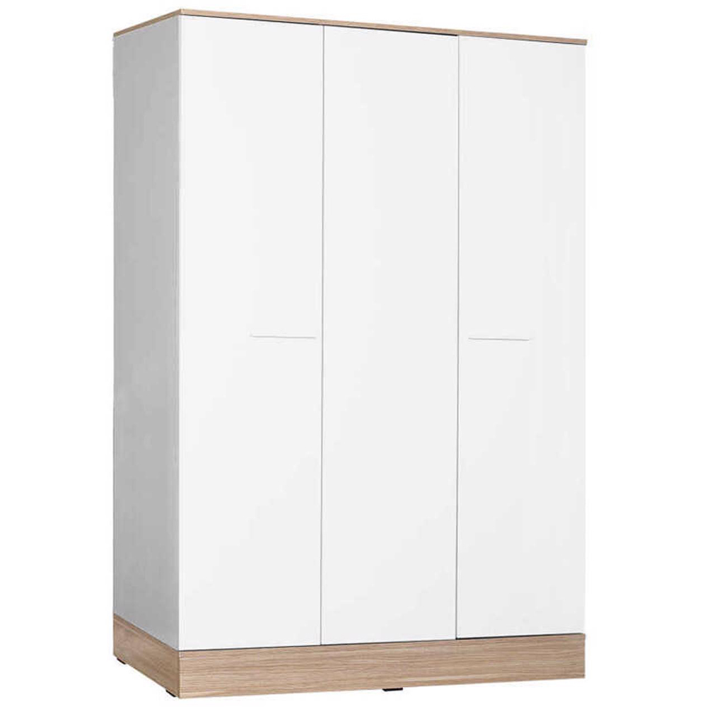 FWStyle 3 Door Single Drawer White Triple Wardrobe Image 2