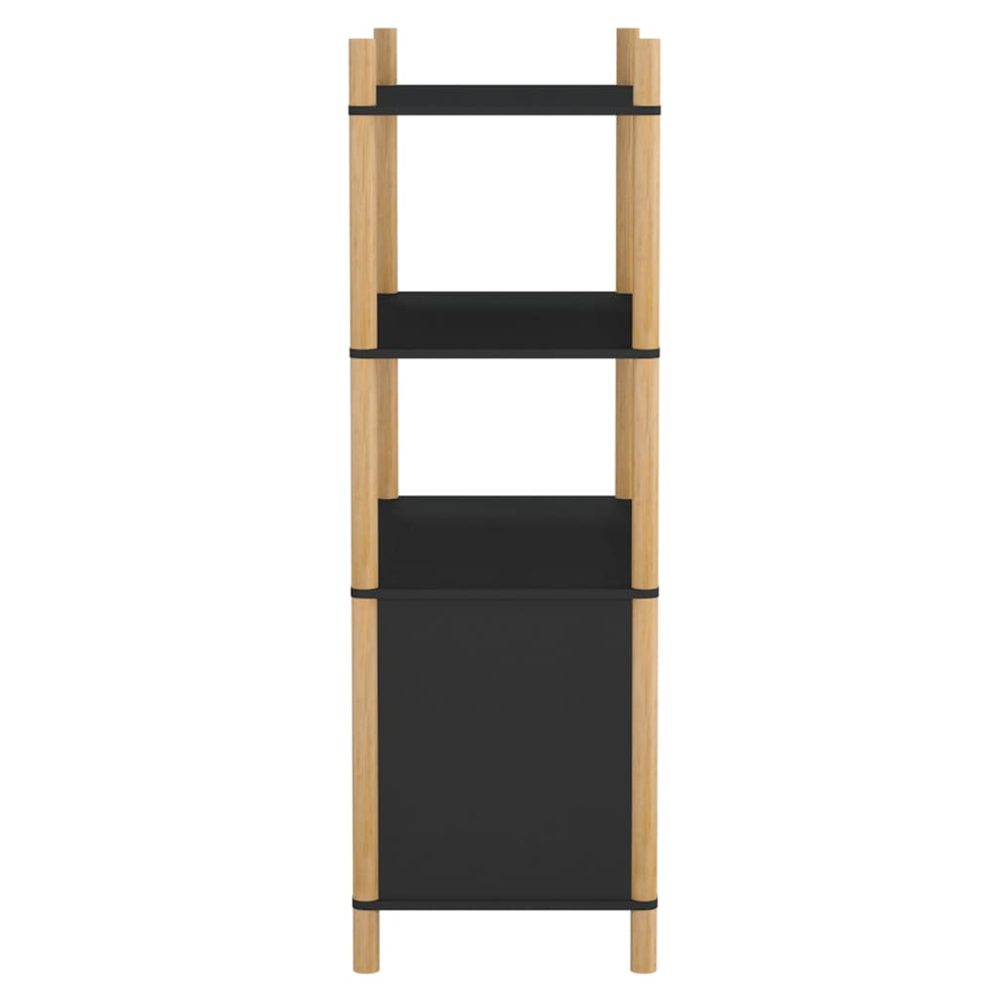 vidaXL 2 Door 3 Shelf Black Highboard Image 4
