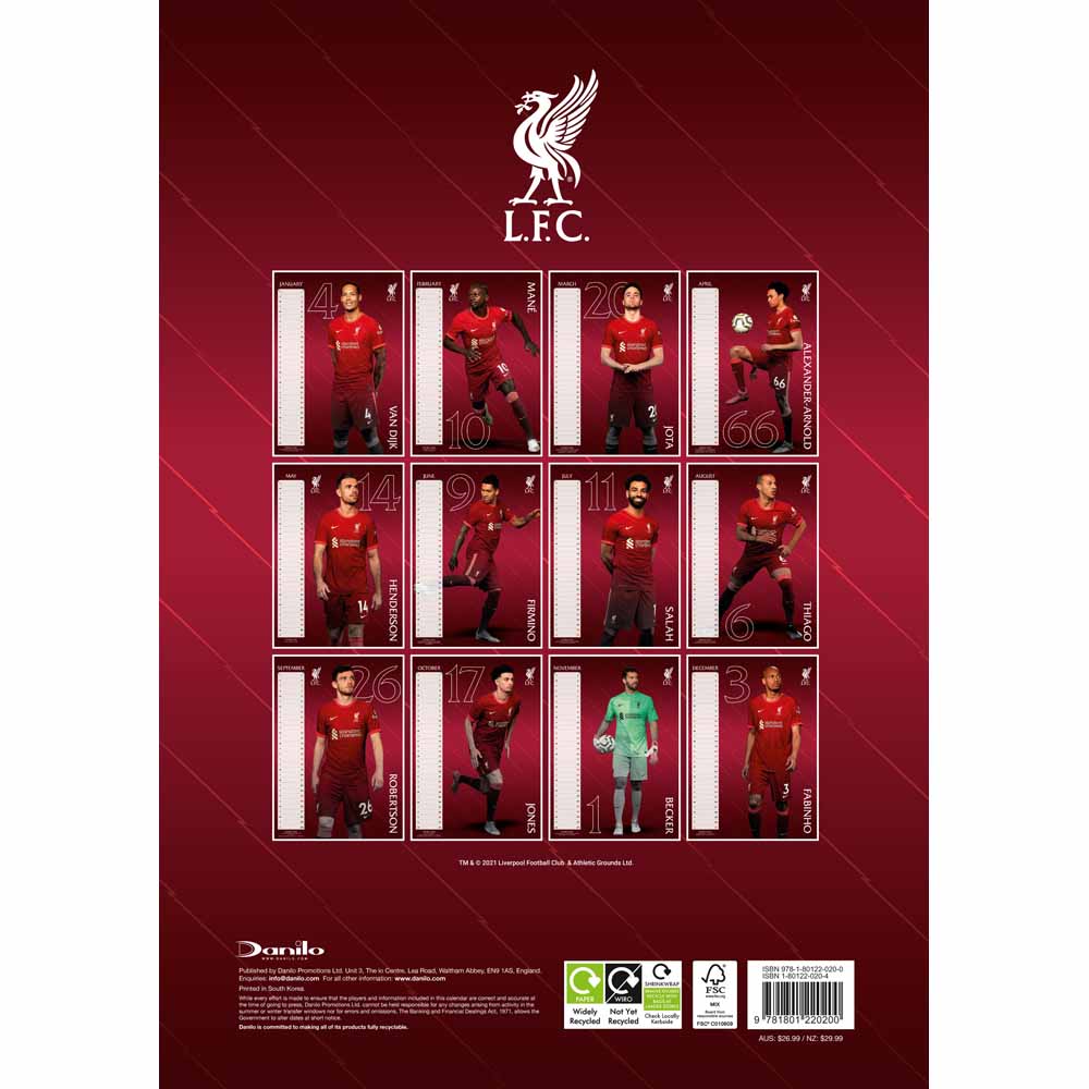 Liverpool FC 2022 A3 Calendar Image 5