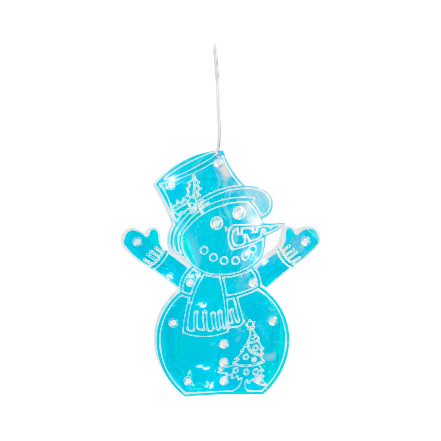 50 LED Snowman Iridescent Curtain Light Iridescent Image 4