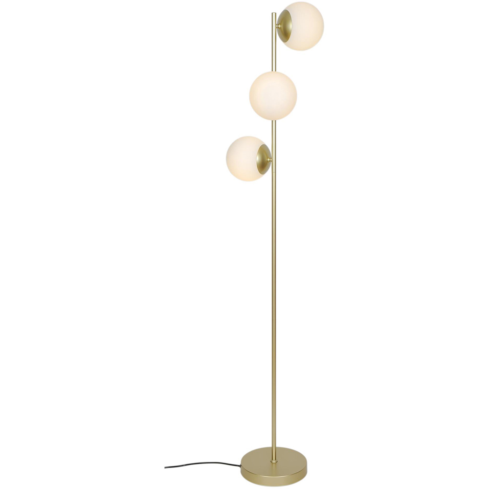 Nordlux Lilly 3 Light Brass Opal Glass Floor Lamp Image 4