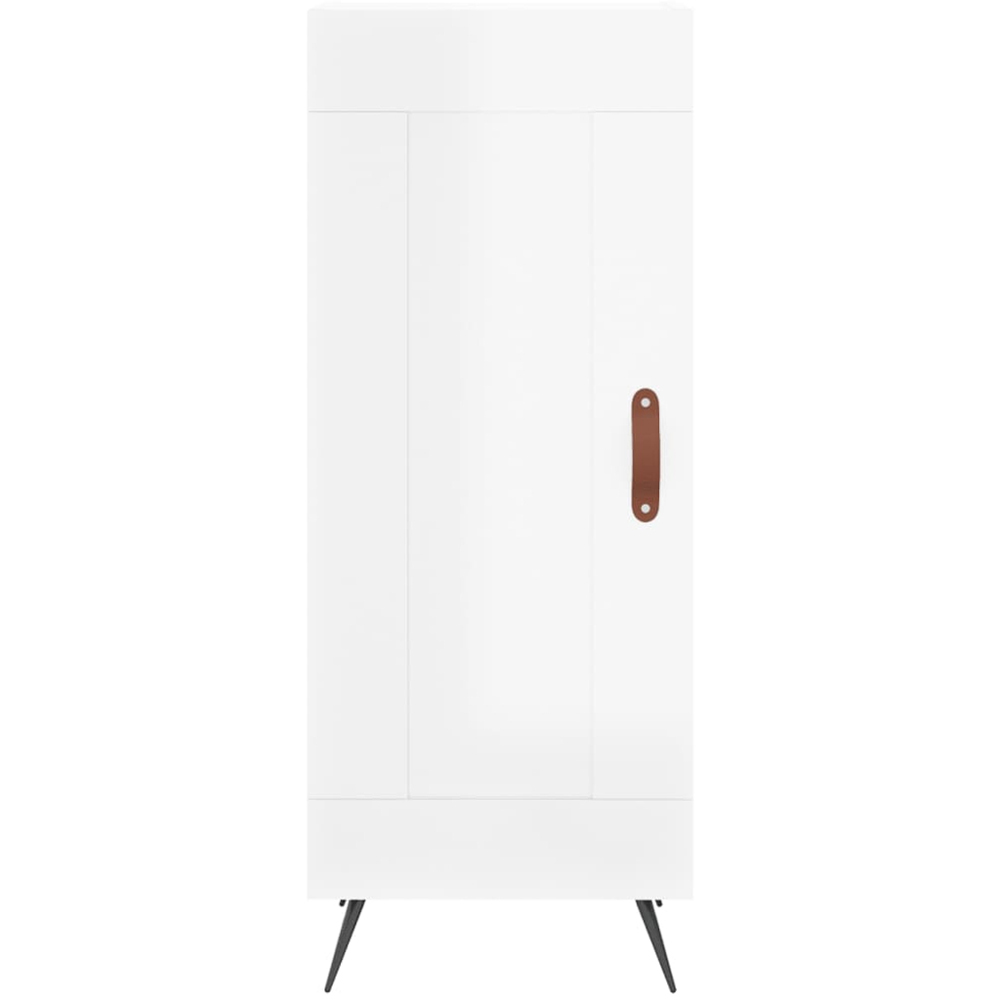 vidaXL Single Door High Gloss White Narrow Sideboard Image 5