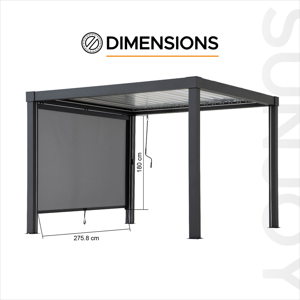 Sunjoy 2.75 x 1.8m Multi Gazebo Single Piece Rolling Screen Image 8