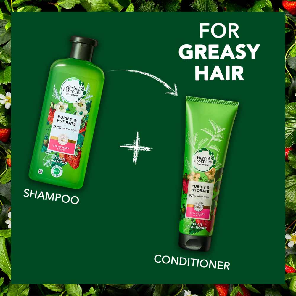 Herbal Essences Bio Renew Strawberry and Mint Shampoo 400ml Image 2