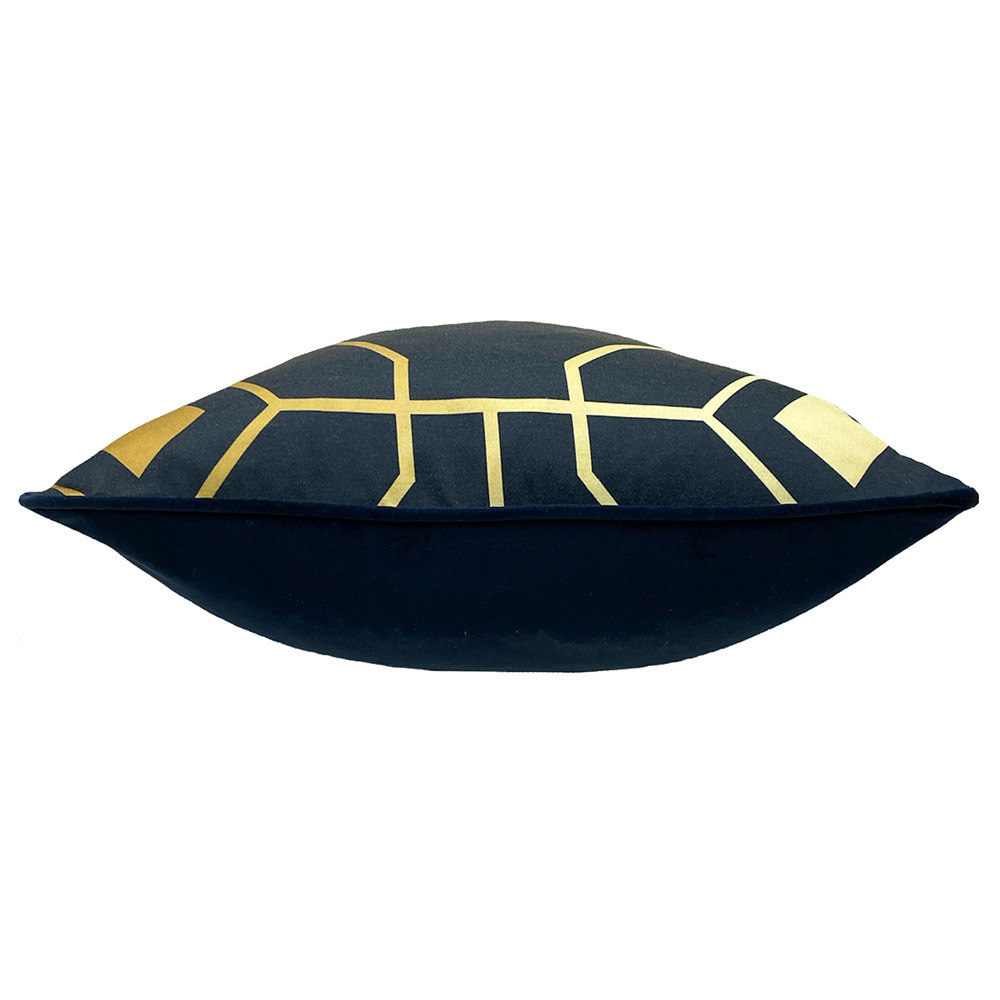 furn. Bee Deco Navy Geometric Cushion Image 4