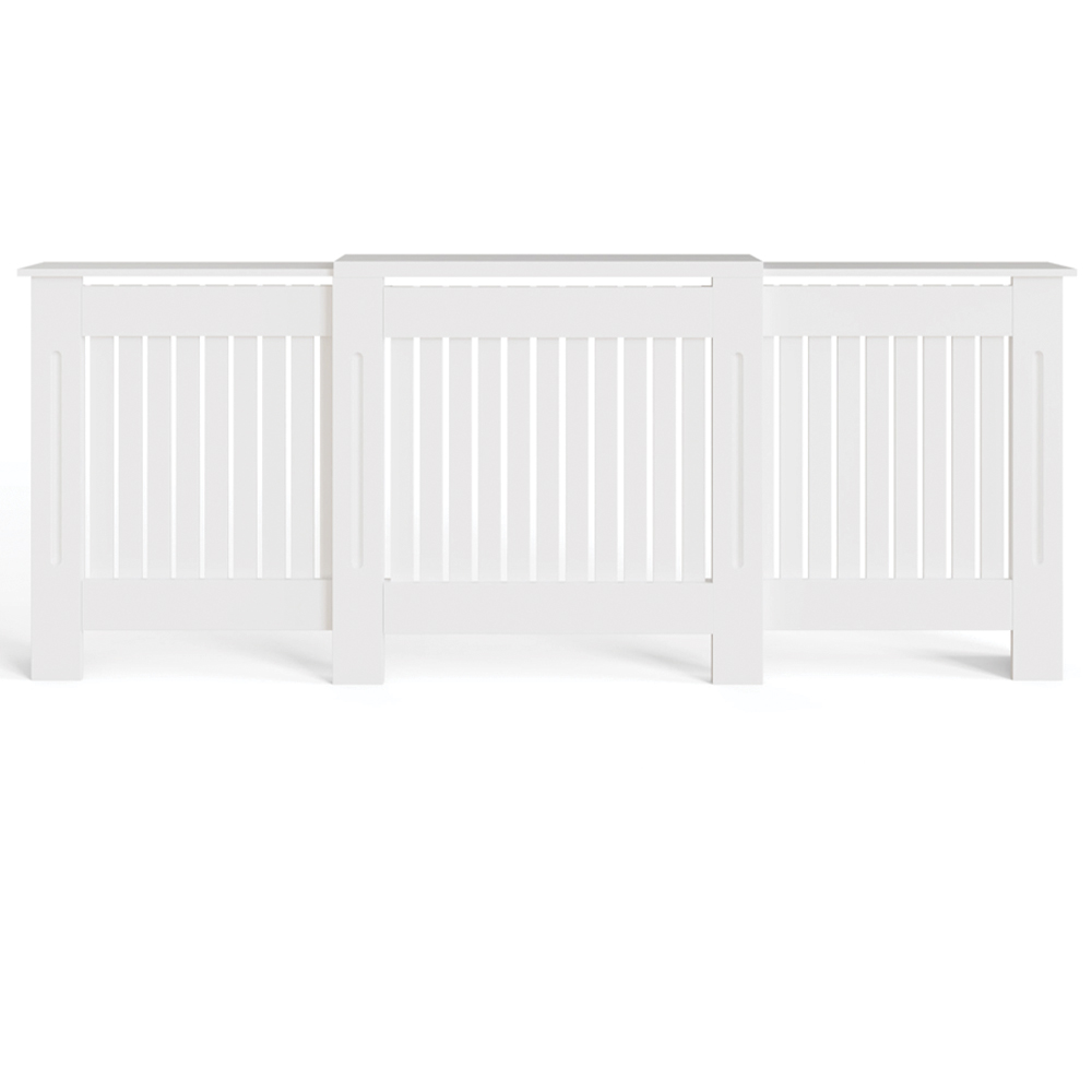 GFW Harrison White Open Slat Adjustable Radiator Cover Image 3