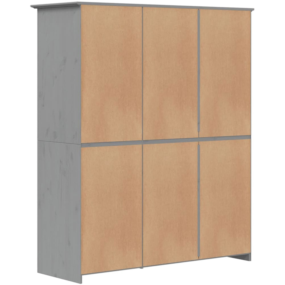 vidaXL Bodo 3 Door Grey Solid Wood Pine Wardrobe Image 6