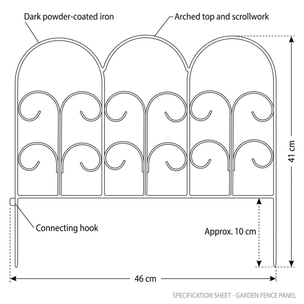 Garden Gear Alderley Scalloped 46 x 41cm 4 Pack Metal Garden Border Image 5
