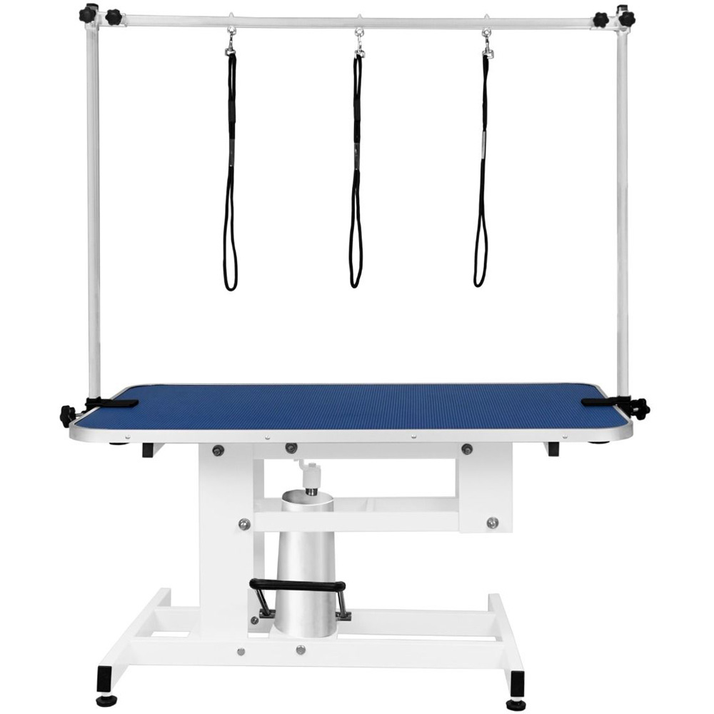 Petnamic Hydraulic White and Blue Top Dog Grooming Table Image 5