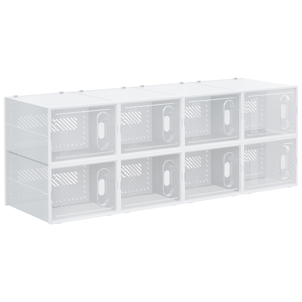 HOMCOM 8 Piece Stackable Clear Plastic Shoe Storage Box for Size 8.5/43 Image 1