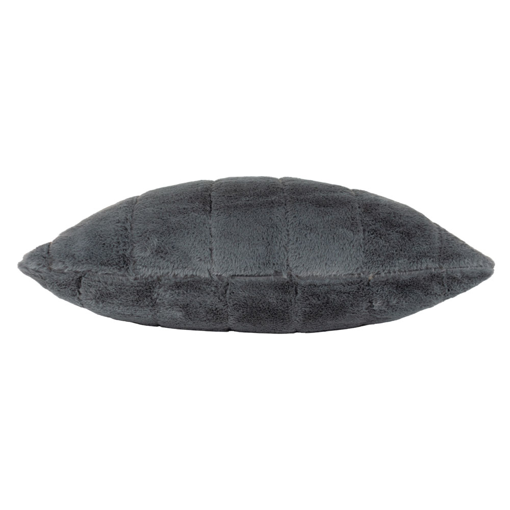 Paoletti Empress Charcoal Faux Fur Cushion Image 2