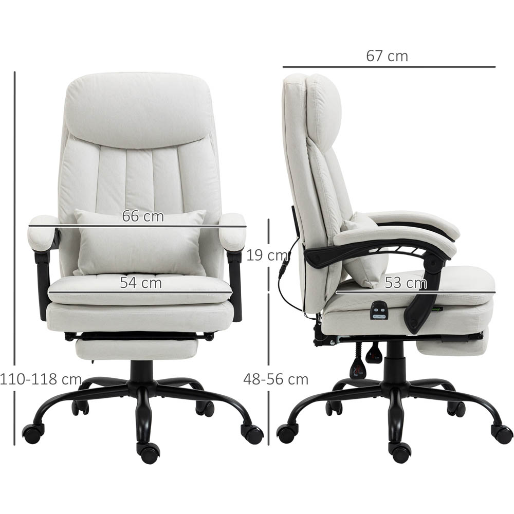 Portland Cream Microfibre Swivel Vibration Massage Office Chair Image 7