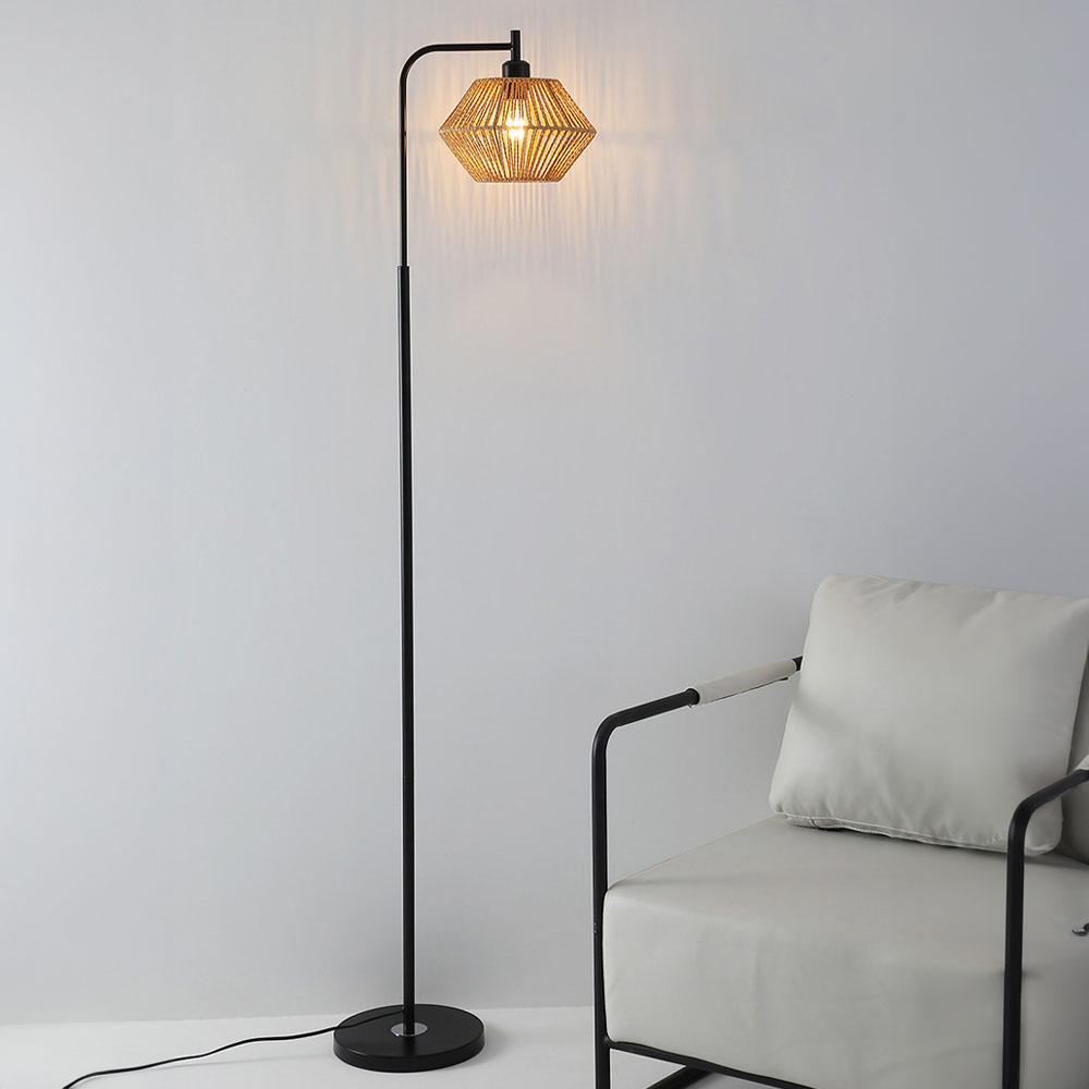 Living and Home Brown Irregular Shade Floor Lamp Image 7
