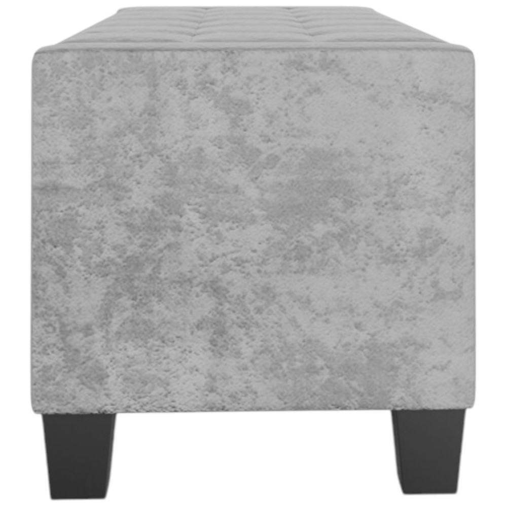 GFW Verona Grey Crushed Velvet Ottoman Storage Bench Image 4