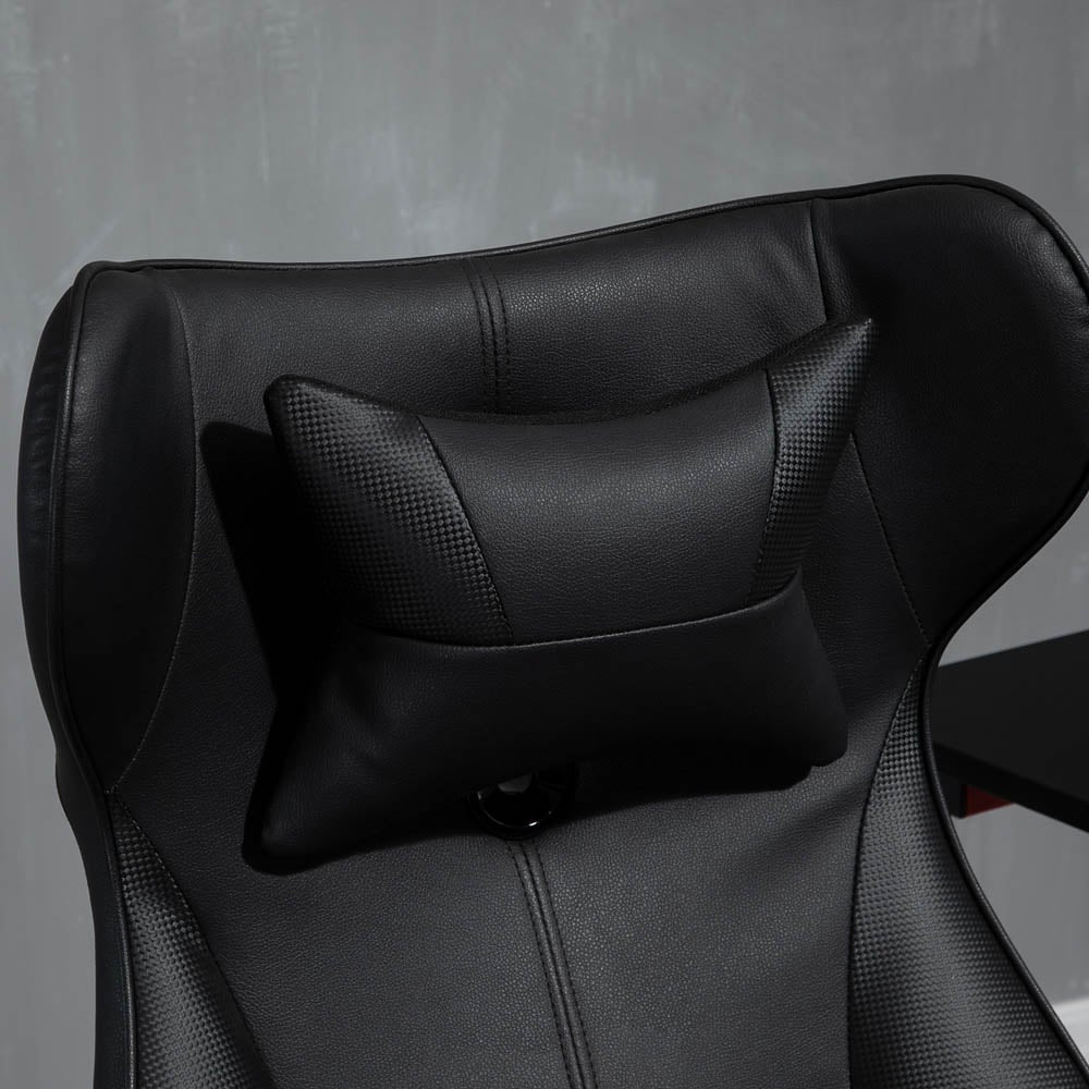 Portland Black Faux Leather Swivel Gaming Chair Image 3