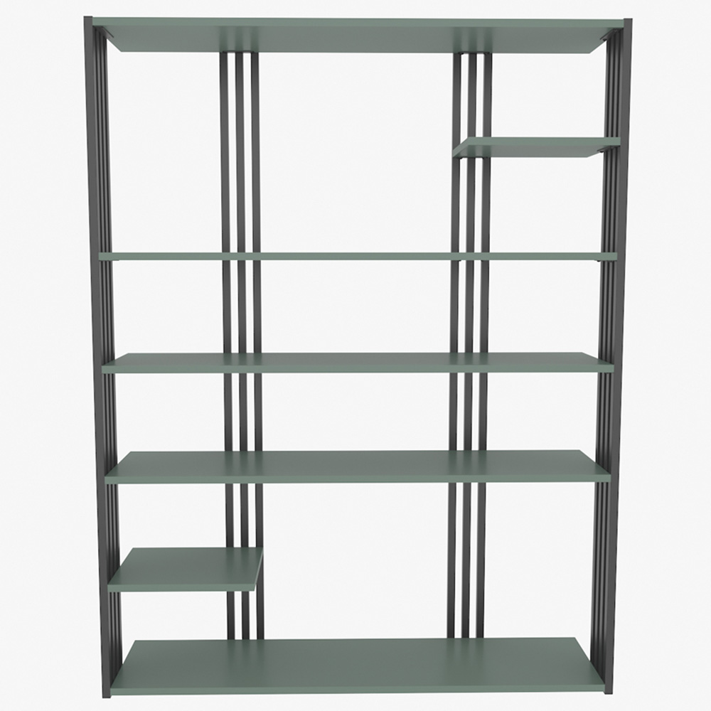 Decorotika Jeni 6 Shelf Green and Black Bookcase Image 5