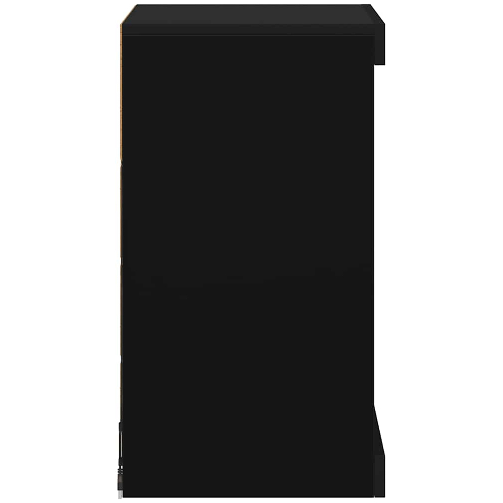 vidaXL Single Glass Door 4 Shelf Black Wooden Sideboard Image 5